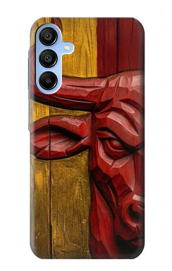 S4098 Span Bull Carved Artwork Case For Samsung Galaxy A15 5G