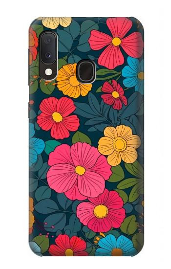 S4105 Vibrant Colorful Floral Pattern Case For Samsung Galaxy A20e
