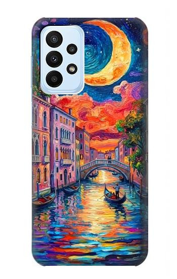 S4083 Colorful Painting Moonlit Venice City Case For Samsung Galaxy A23