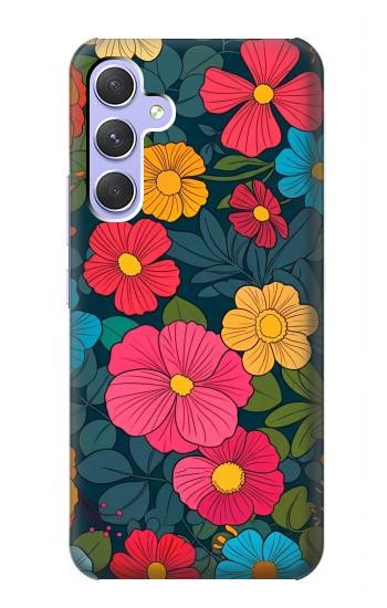 S4105 Vibrant Colorful Floral Pattern Case For Samsung Galaxy A54 5G