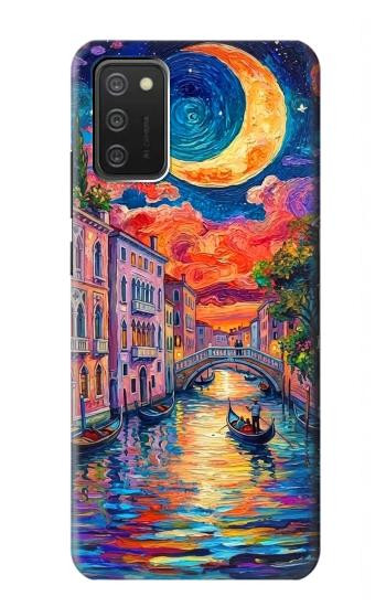 S4083 Colorful Painting Moonlit Venice City Case For Samsung Galaxy A03S