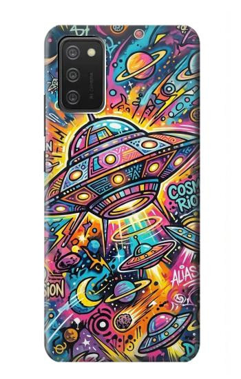 S4085 Cosmic Spaceship Psychedelic Art Case For Samsung Galaxy A03S