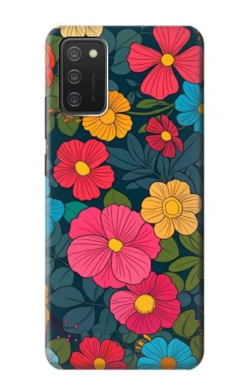 S4105 Vibrant Colorful Floral Pattern Case For Samsung Galaxy A03S