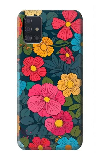 S4105 Vibrant Colorful Floral Pattern Case For Samsung Galaxy A51