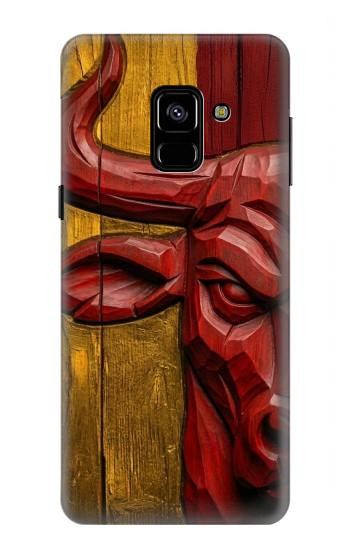 S4098 Span Bull Carved Artwork Case For Samsung Galaxy A8 (2018)