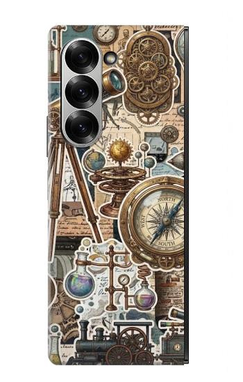 S4100 Vintage Scientific Discovery Collage Case For Samsung Galaxy Z Fold 7