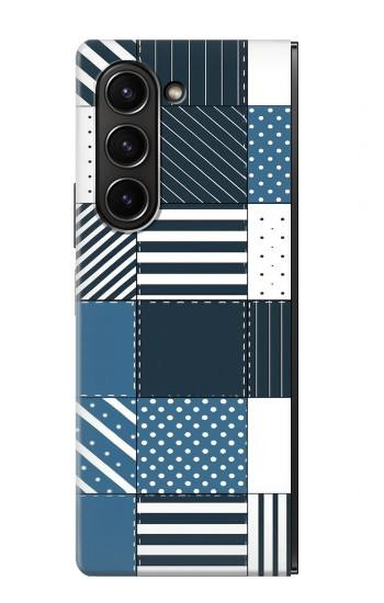 S4082 Modern Geometric Patchwork Pattern Case For Samsung Galaxy Z Fold 5