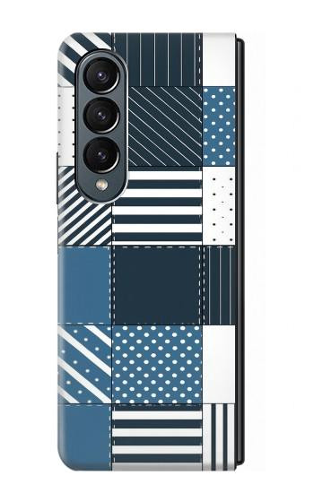 S4082 Modern Geometric Patchwork Pattern Case For Samsung Galaxy Z Fold 4