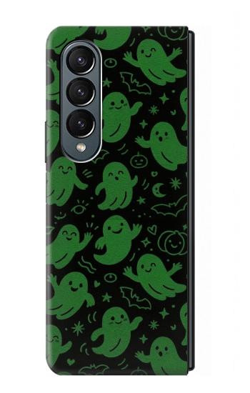 S4087 Cute Green Ghost Cartoon Pattern Case For Samsung Galaxy Z Fold 4