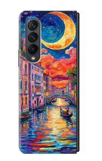S4083 Colorful Painting Moonlit Venice City Case For Samsung Galaxy Z Fold 3 5G