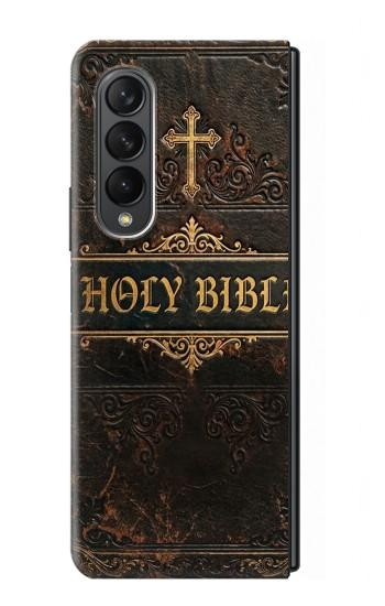 S4109 Vintage Antique Bible Book Cover Art Case For Samsung Galaxy Z Fold 3 5G