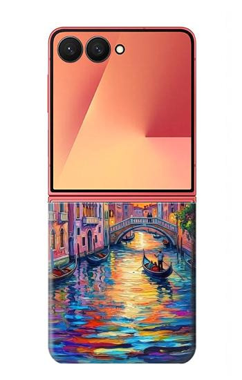 S4083 Colorful Painting Moonlit Venice City Case For Samsung Galaxy Z Flip 7