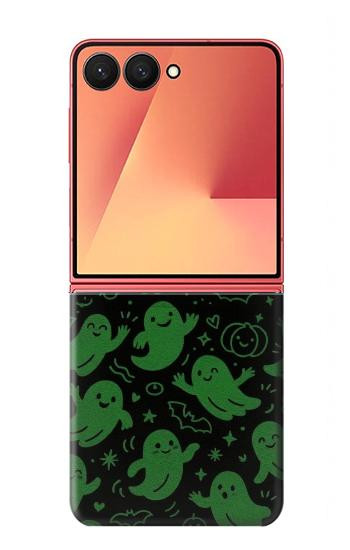 S4087 Cute Green Ghost Cartoon Pattern Case For Samsung Galaxy Z Flip 7