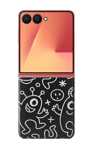 S4101 Cute Cartoon Monster Pattern Case For Samsung Galaxy Z Flip 7