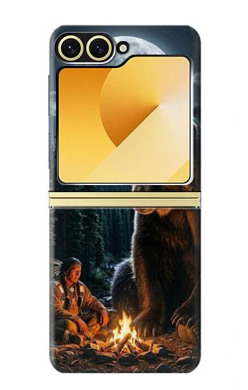 S4095 Majestic Bear Indian Wilderness Art Case For Samsung Galaxy Z Flip 6, Flip 7 FE
