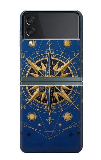 S4086 Nautical Compass Maritime Design Case For Samsung Galaxy Z Flip 3 5G