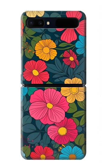 S4105 Vibrant Colorful Floral Pattern Case For Samsung Galaxy Z Flip 5G