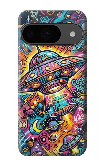 S4085 Cosmic Spaceship Psychedelic Art Case For Google Pixel 9