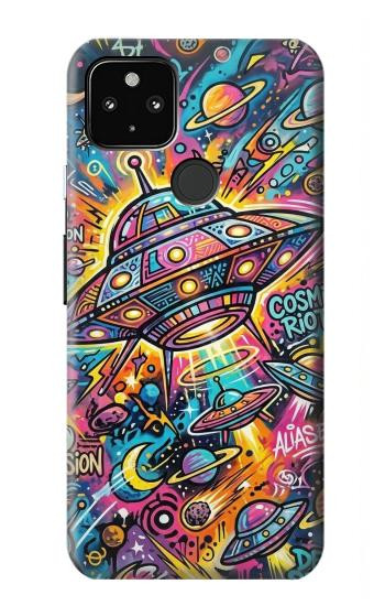S4085 Cosmic Spaceship Psychedelic Art Case For Google Pixel 4a 5G
