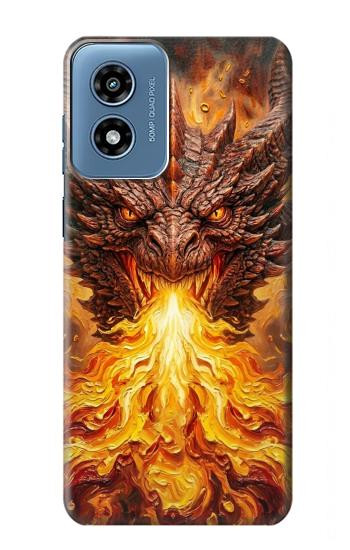S4090 Epic Fire Dragon Fantasy Illustration Case For Motorola Moto G Play 4G (2024)