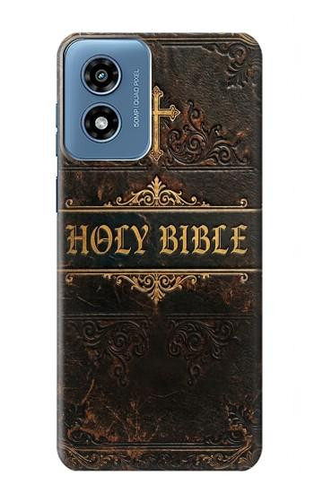 S4109 Vintage Antique Bible Book Cover Art Case For Motorola Moto G Play 4G (2024)