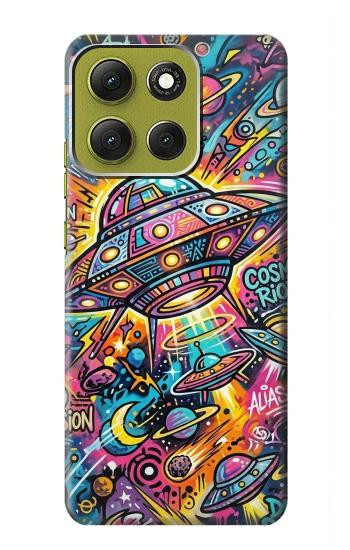 S4085 Cosmic Spaceship Psychedelic Art Case For Motorola Moto G86