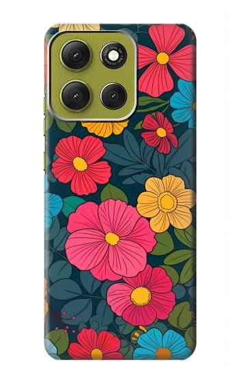 S4105 Vibrant Colorful Floral Pattern Case For Motorola Moto G86
