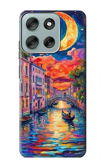 S4083 Colorful Painting Moonlit Venice City Case For Motorola Moto G56