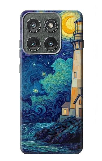 S4092 Moonlit Lighthouse Coastal Painting Case For Motorola Edge (2025)