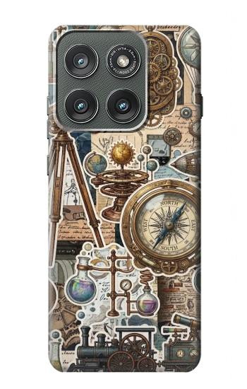 S4100 Vintage Scientific Discovery Collage Case For Motorola Edge (2025)