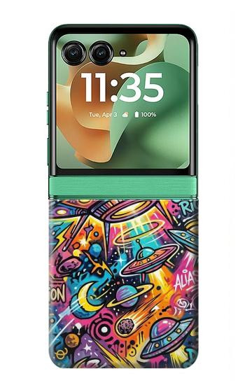 S4085 Cosmic Spaceship Psychedelic Art Case For Motorola Razr 70+,60+, Razr+ (2026, 2025, 2024)