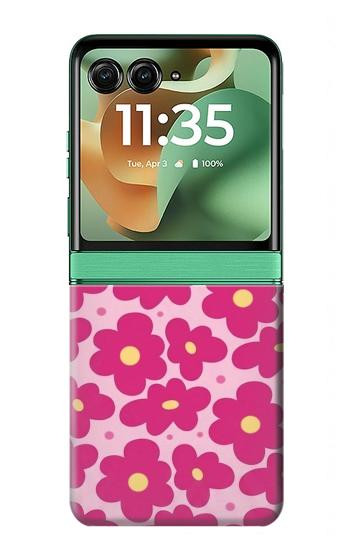 S4097 Pink Floral Seamless Pattern Design Case For Motorola Razr 70+,60+, Razr+ (2026, 2025, 2024)