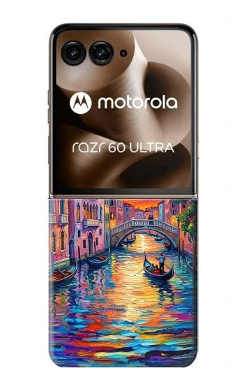 S4083 Colorful Painting Moonlit Venice City Case For Motorola Razr 70 Ultra, 60 Ultra, 50 Ultra, Ultra 2026, Ultra 2025