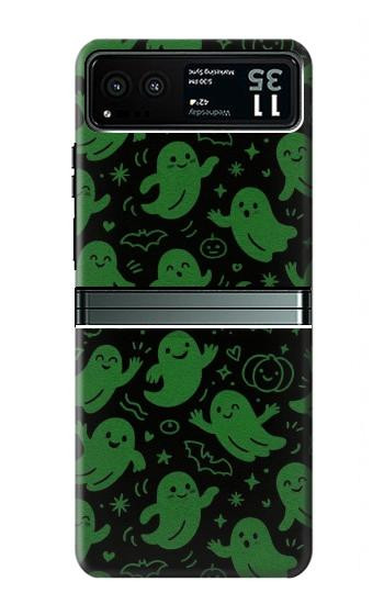 S4087 Cute Green Ghost Cartoon Pattern Case For Motorola Razr 40