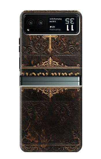 S4109 Vintage Antique Bible Book Cover Art Case For Motorola Razr 40