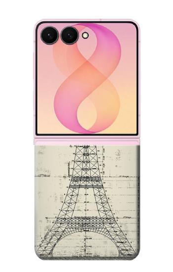 S3474 Eiffel Architectural Drawing Case For Samsung Galaxy Z Flip 8