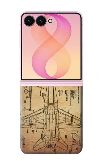 S3868 Aircraft Blueprint Old Paper Case For Samsung Galaxy Z Flip 8