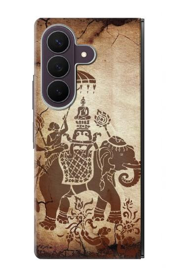 S2102 Thai Art Buddha on Elephant Case For Samsung Galaxy Z Fold 8 Ultra