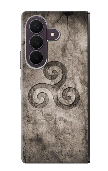 S2892 Triskele Symbol Stone Texture Case For Samsung Galaxy Z Fold 8 Ultra