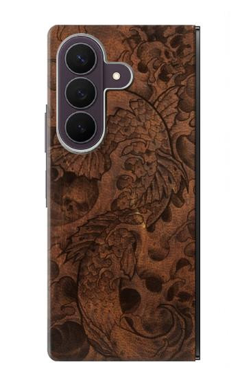 S3405 Fish Tattoo Leather Graphic Print Case For Samsung Galaxy Z Fold 8 Ultra