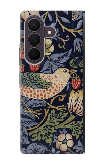 S3791 William Morris Strawberry Thief Fabric Case For Samsung Galaxy Z Fold 8 Ultra