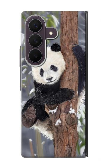 S3793 Cute Baby Panda Snow Painting Case For Samsung Galaxy Z Fold 8 Ultra