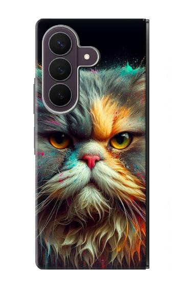 S3971 Cat Painted Color Case For Samsung Galaxy Z Fold 8 Ultra