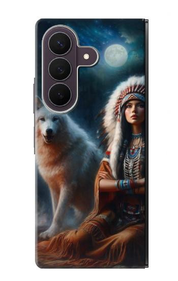 S3995 Grim Wolf Indian Girl Case For Samsung Galaxy Z Fold 8 Ultra