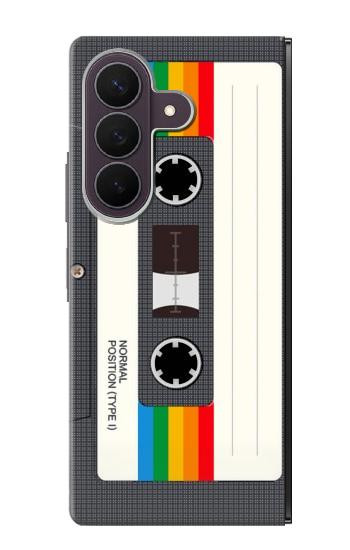 S4023 Vintage Rainbow Compact Cassette Case For Samsung Galaxy Z Fold 8 Ultra