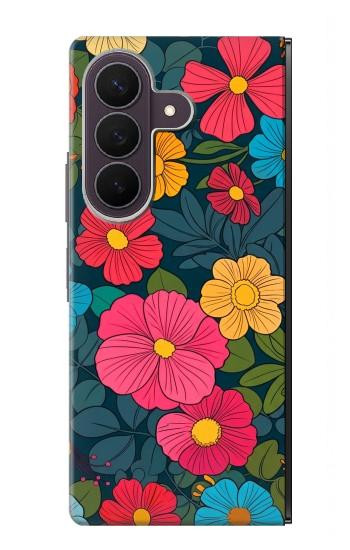 S4105 Vibrant Colorful Floral Pattern Case For Samsung Galaxy Z Fold 8 Ultra