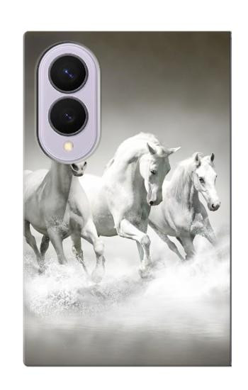 S0933 White Horses Case For Samsung Galaxy Z Fold 8