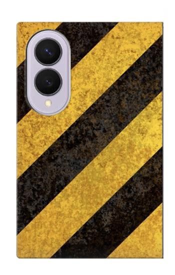 S2231 Yellow and Black Line Hazard Striped Case For Samsung Galaxy Z Fold 8