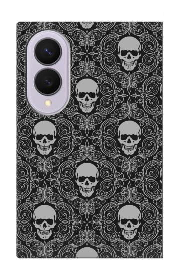 S2371 Skull Vintage Monochrome Pattern Case For Samsung Galaxy Z Fold 8