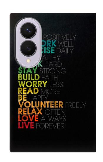 S3523 Think Positive Words Quotes Case For Samsung Galaxy Z Fold 8